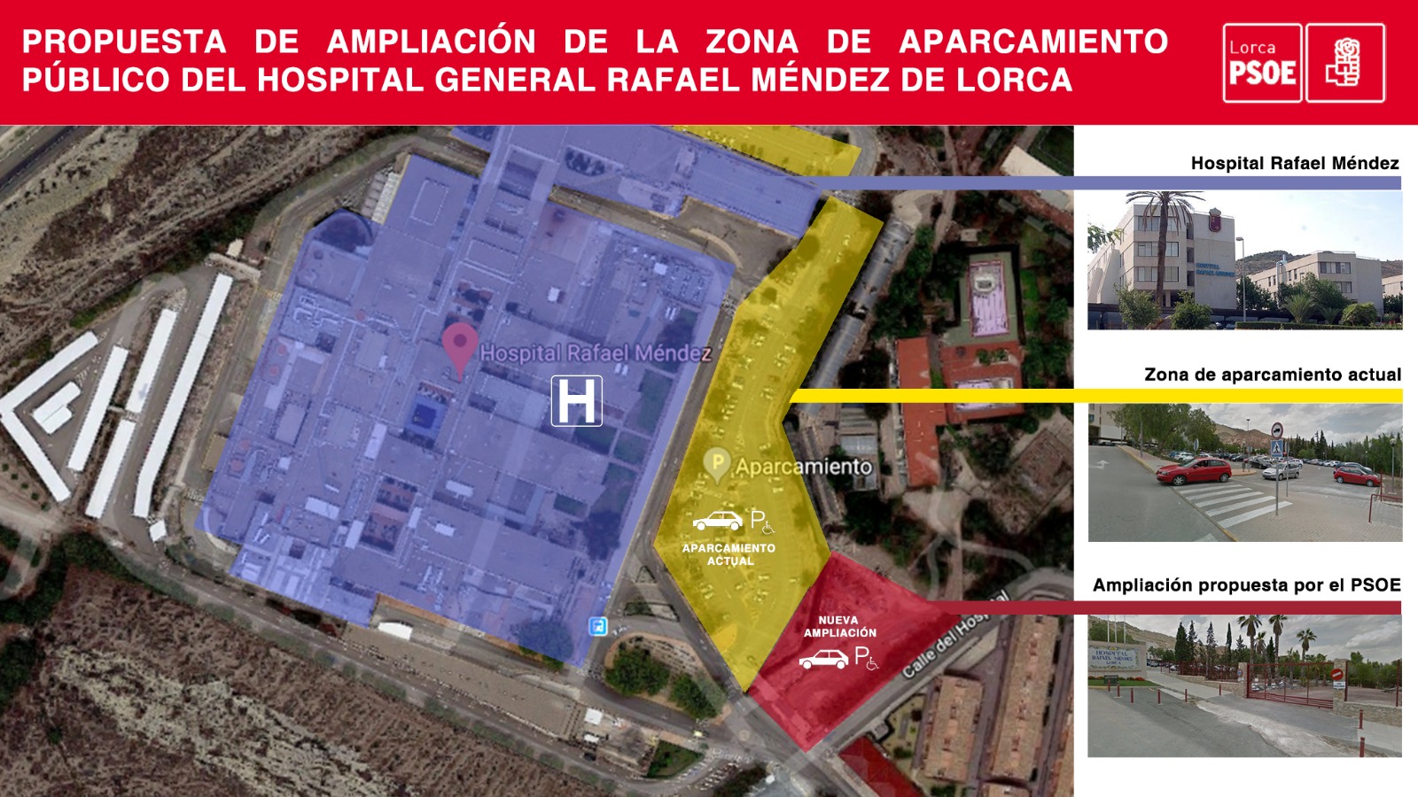 El Pleno del Ayuntamiento de Lorca decide por unanimidad estudiar la ampliación del aparcamiento público del Rafael Méndez, a petición del PSOE