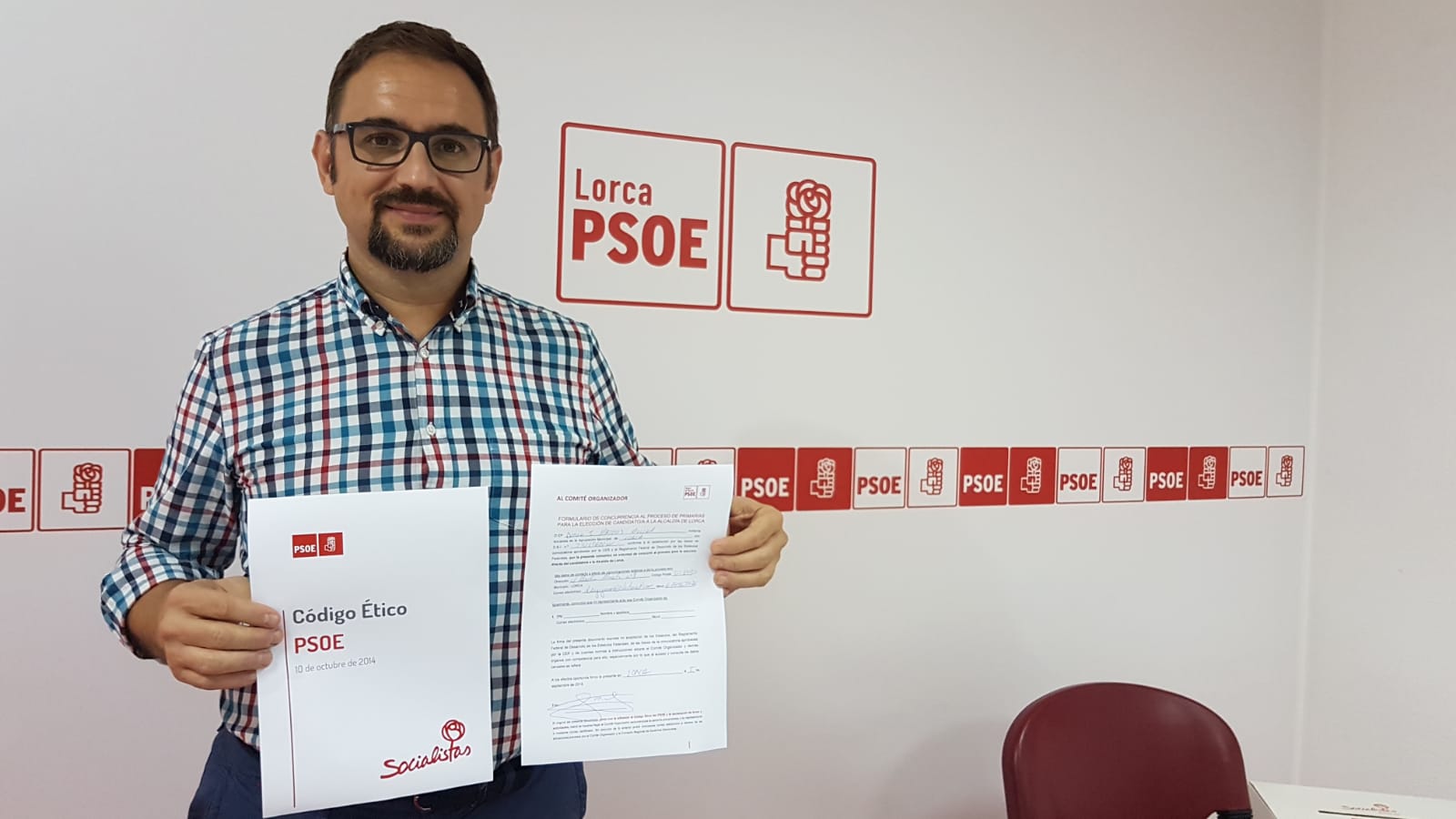 Diego José Mateos es el único militante socialista que ha formalizado su concurrencia al proceso de primarias para elegir el candidato/a a la Alcaldía de Lorca
