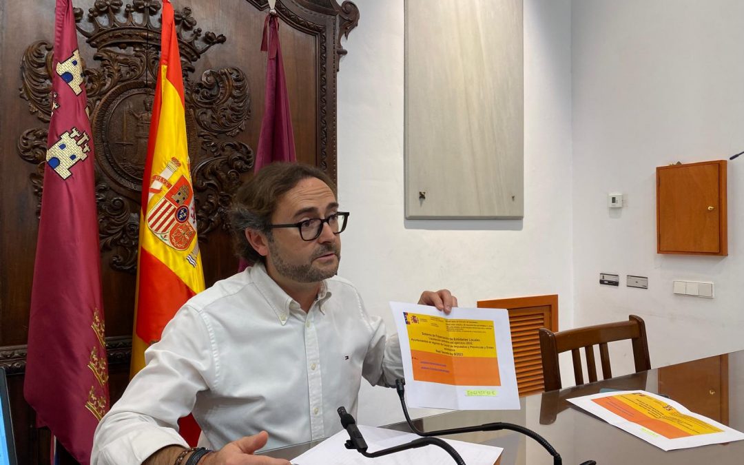 El Ayuntamiento de Lorca recibirá este mes más de 5 millones de euros del Gobierno de España correspondientes al año 2022 por la gestión del equipo de gobierno socialista