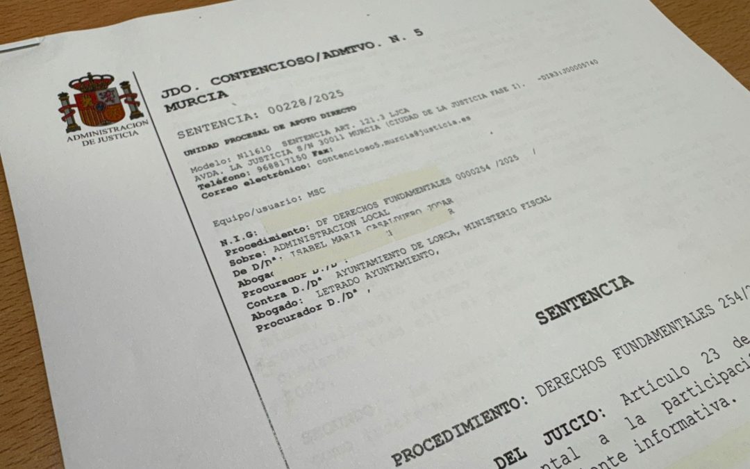 “La justicia condena al PP de Fulgencio Gil por ocultar información y vulnerar uno de los derechos fundamentales de la democracia”