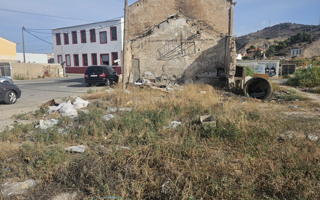 El PSOE de Lorca exige a Fulgencio Gil actuar de inmediato ante la insalubridad y peligrosidad del entorno del Tramo 1 de la Ronda central y el Camino del Molino